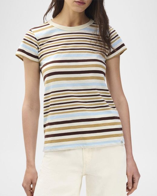 Rag & Bone Gray The Slub Striped Tee
