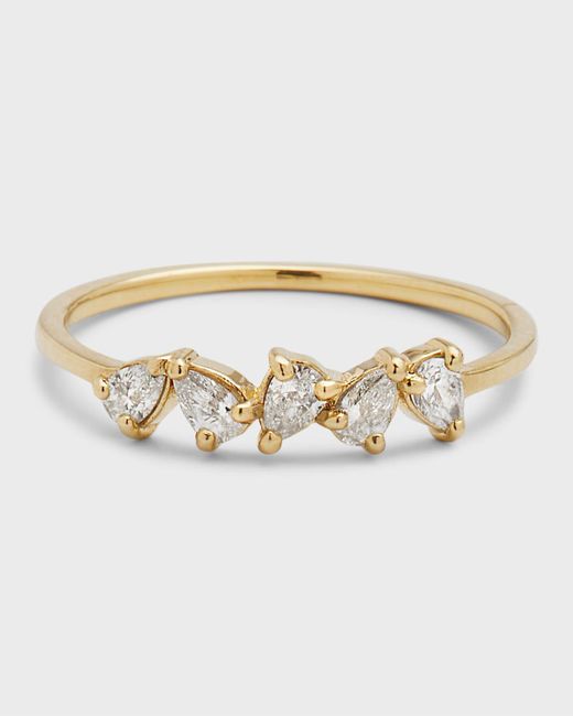 Lana Jewelry White Zig Zag Pear Diamond Ring