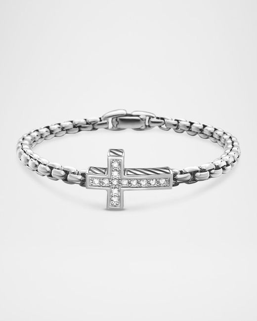 David Yurman Metallic Diamond Cross Station Bracelet for men