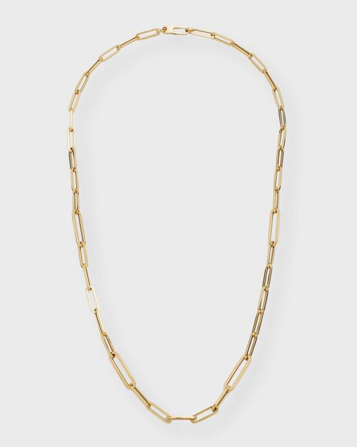 Roberto Coin White 18k Yellow Gold Paper Clip Chain Necklace