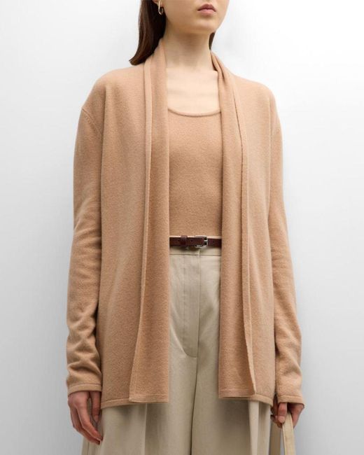 Neiman Marcus Brown Cashmere Basic Open Cardigan