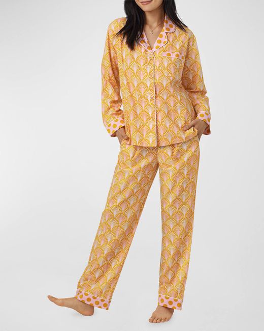 Bedhead Geo print Organic Cotton Poplin Pajama Set in Yellow Lyst
