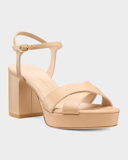 Stuart Weitzman Natural Dayna Platform 80 Sandals