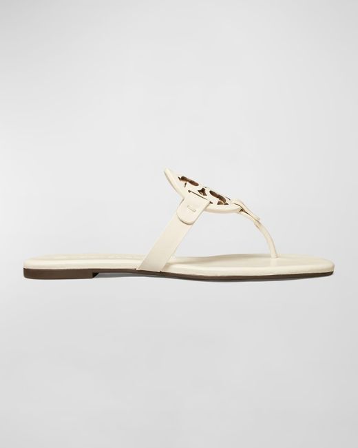 Tory Burch White Miller Soft Leather Sandals