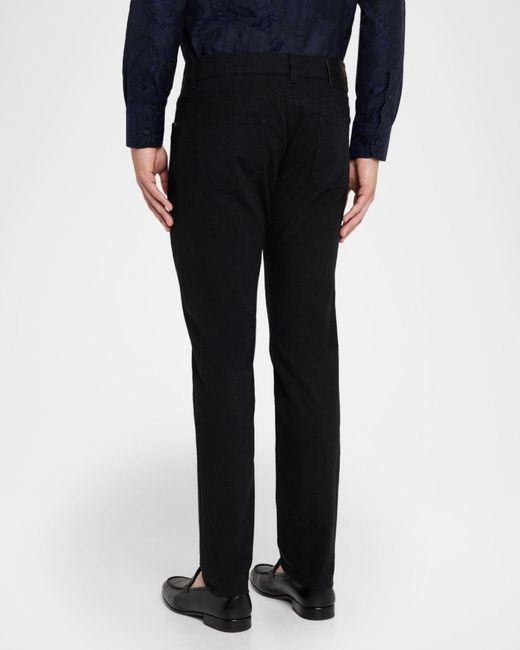 Etro Blue Apos;S Tonal Jacquard Denim Straight-Leg Jeans for men