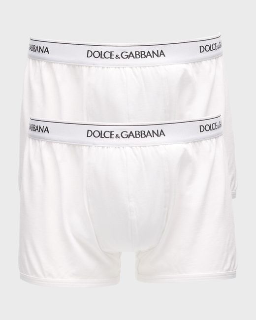 Dolce & Gabbana White Logo Band 2-Pack Boxer Briefs for men