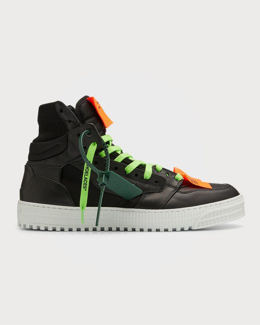 Off-White c/o Virgil Abloh Green 3.0 Off Court Leather High-top Sneakers for men