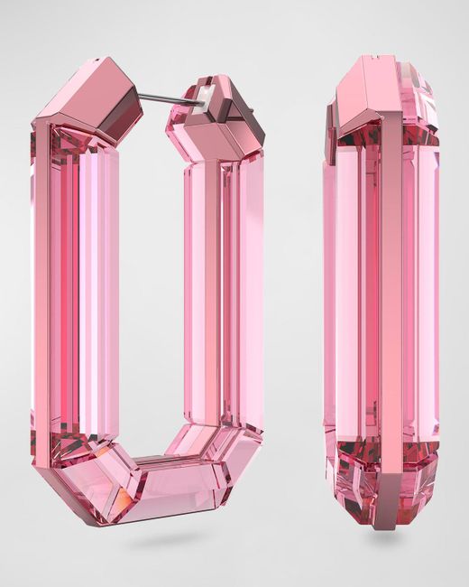 Swarovski Pink Lucent Hoop Earrings