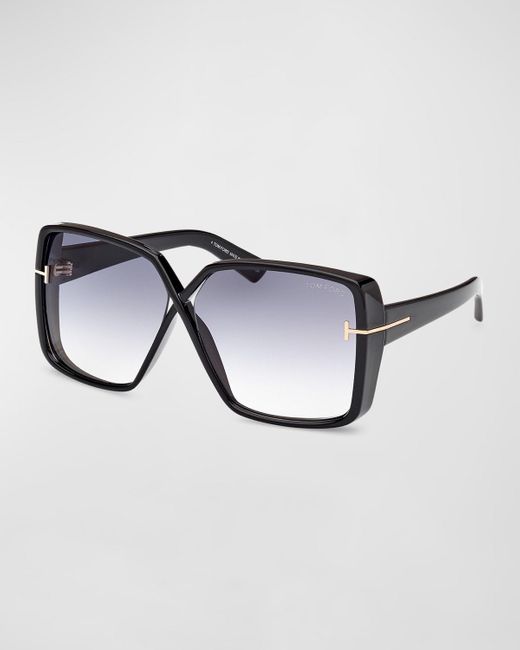 Tom Ford Blue Yvonne Acetate Butterfly Sunglasses