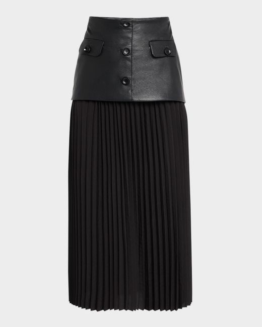 Le Superbe Black Seventythirty Combo Midi Skirt