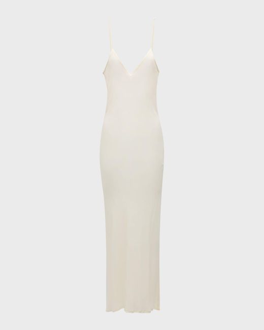 Pierre Louis Mascia White Floral-print Silk Chiffon A-line Maxi Dress