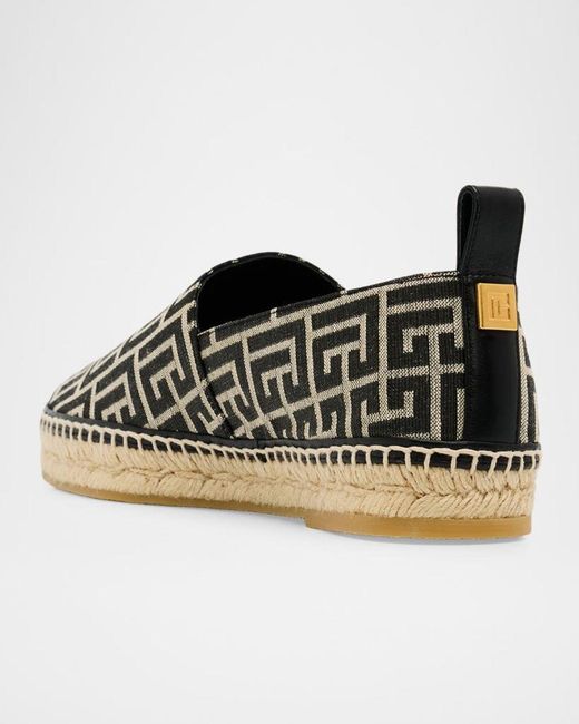 Balmain Black Apos;S Monogram Jacquard Espadrilles for men