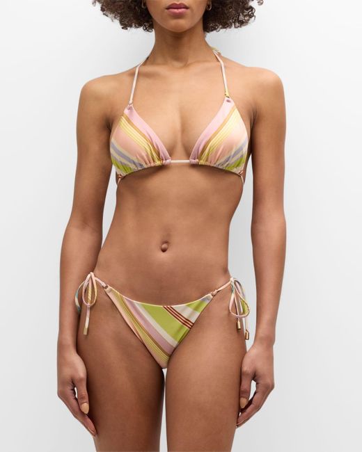 Zimmermann Brown Halliday Triangle Two-Piece Bikini Set