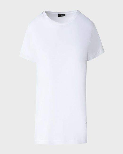 Akris Blue Crewneck Short-Sleeve Cotton Jersey T-Shirt