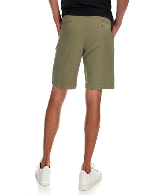 Fisher + Baker Green Bryant Solid Cotton-linen Shorts for men