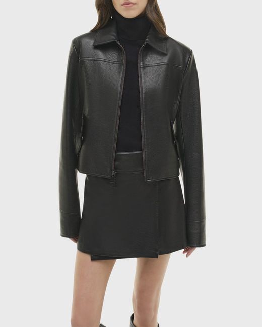 Jonathan Simkhai Black Freeman Leather Jacket