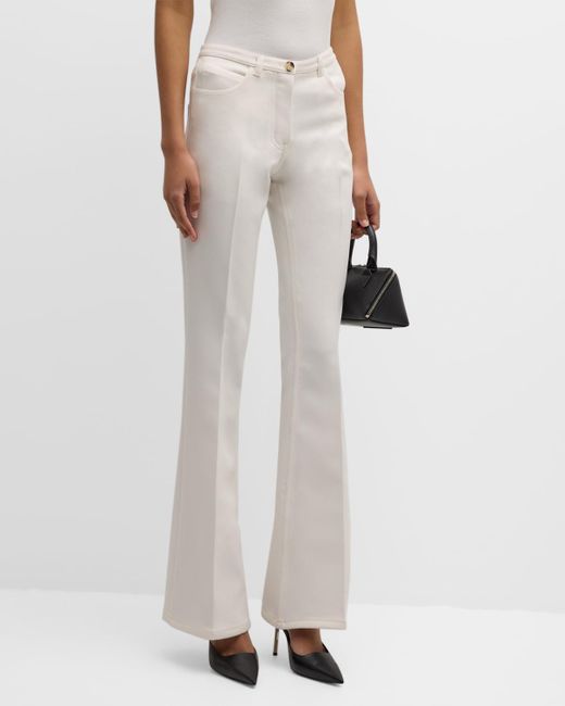 Courreges White Relaxed Twill Bootcut Pants