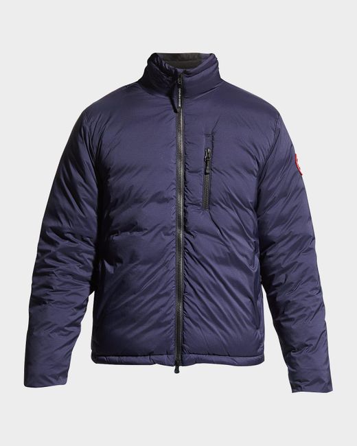 Canada Goose Blue Lodge Zip-Front Puffer Coat for men
