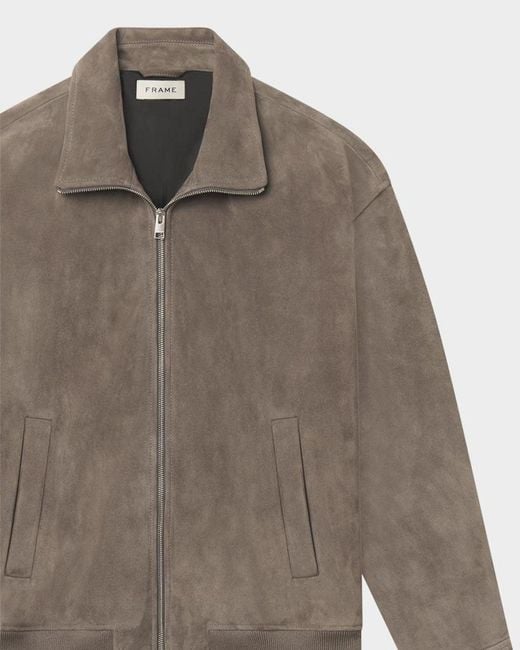 FRAME Brown Apos;S Suede Full-Zip Bomber Jacket for men
