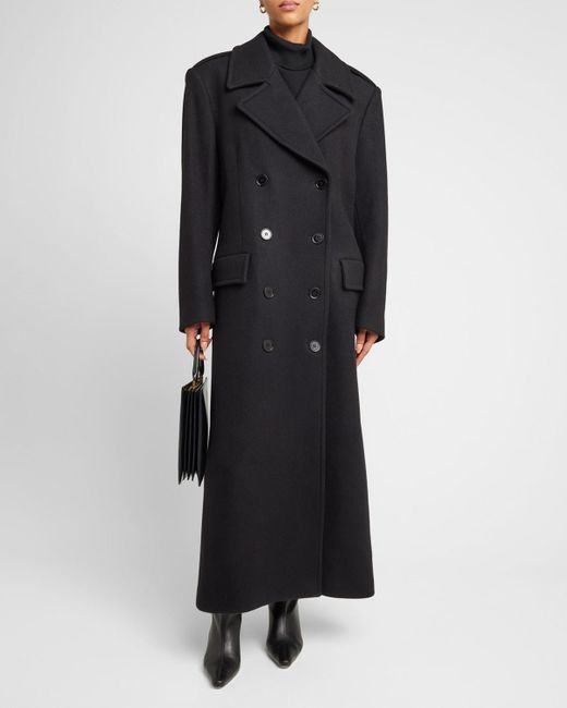 Stella McCartney Black Oversized Wool Maxi Trench Coat