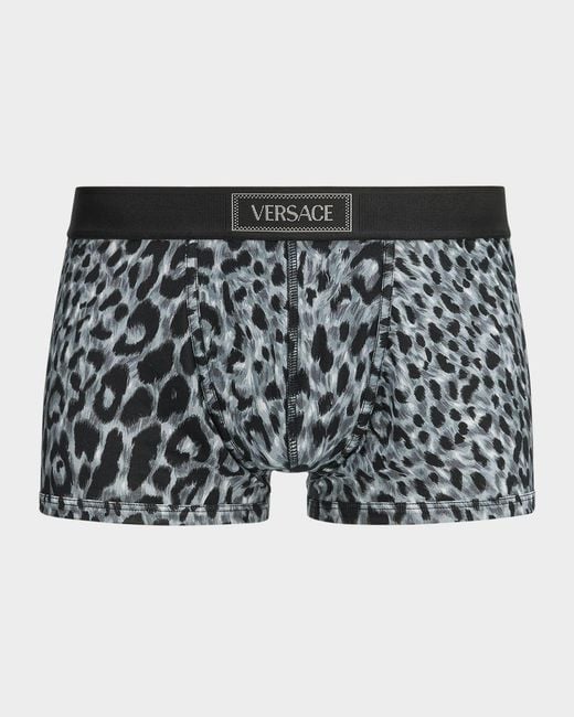 Versace Black Apos;S Leopard Vintage Logo Trunks for men