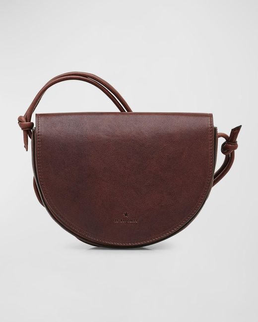 Il Bisonte Brown Snodo Flap Leather Crossbody Bag