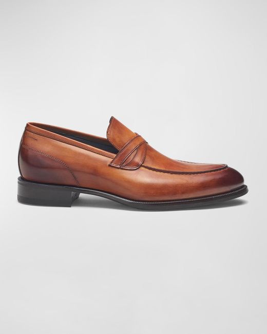 Di Bianco Brown Firenze Leather Loafers for men