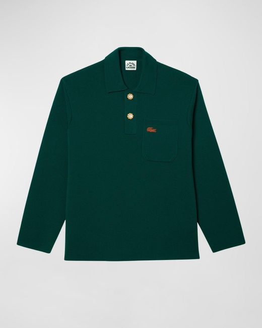 Lacoste Green X Le Fleur Wool Polo Sweater for men