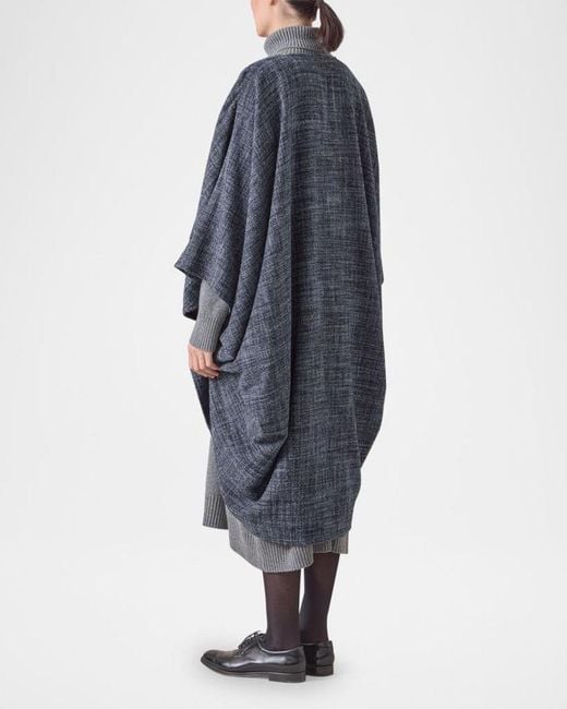 Eskandar Blue Cocoon Coat