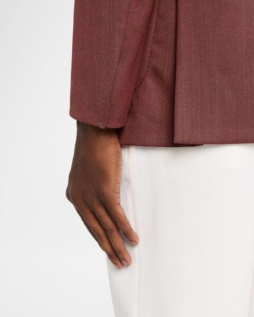 Brioni Red Apos;S Herringbone Single-Breasted Blazer for men