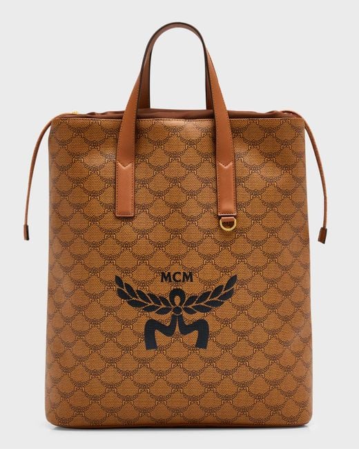 MCM Brown Lauretos Himmel Drawstring Backpack for men