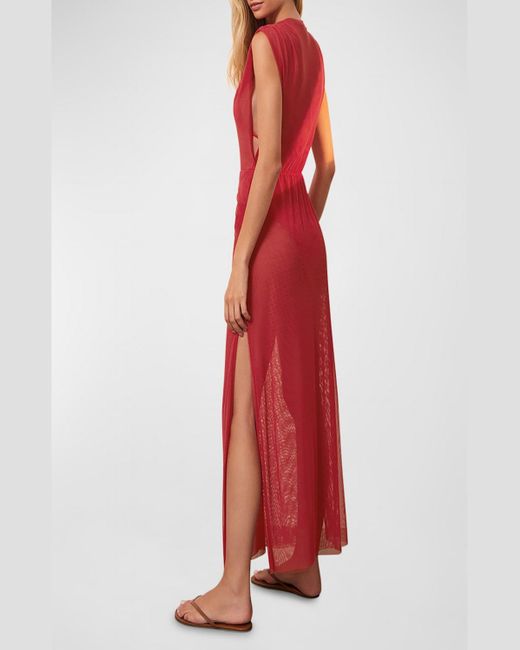 ViX Red Solid Cindy Maxi Dress Coverup