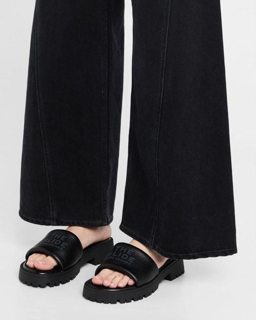 Marc Jacobs Black Leather Slides