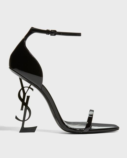 Saint Laurent 110Mm Opyum Ysl Patent Leather Sandals With Hardware