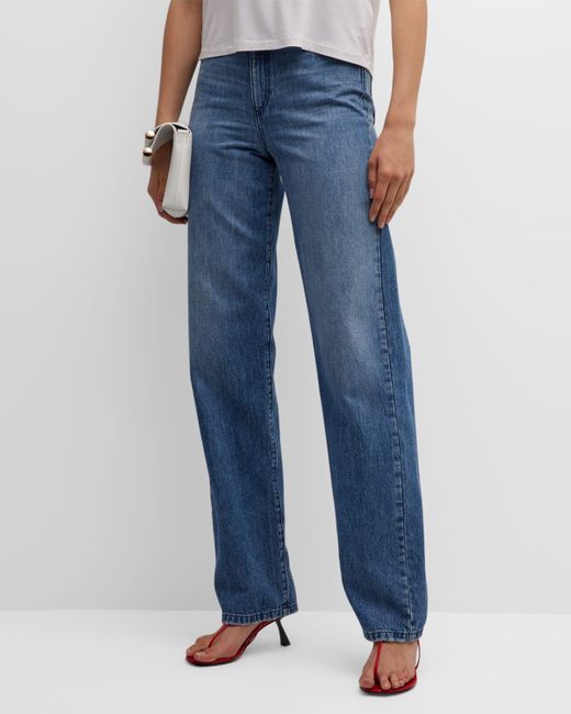 Emporio Armani Blue Relaxed Straight-leg High-rise Jeans