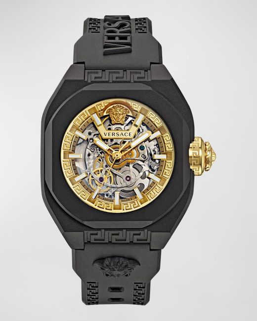 Versace Metallic V-Legend Skeleton Watch, 42Mm for men