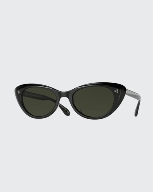 Oliver Peoples Green Rishell Acetate Cat-eye Polarized Sunglasses