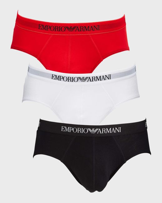 Emporio Armani Red 3-pack Cotton Briefs for men