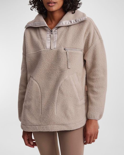Varley Daniel Half-zip Fleece Pullover in Brown | Lyst