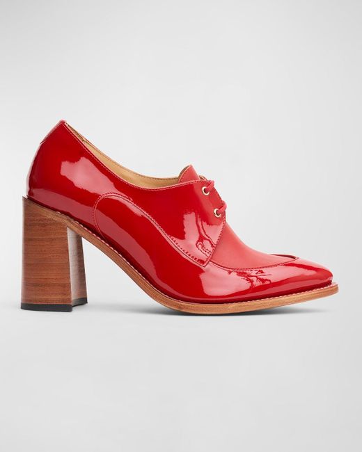 The Office Of Angela Scott Red Miss Cleo Patent Heeled Loafers