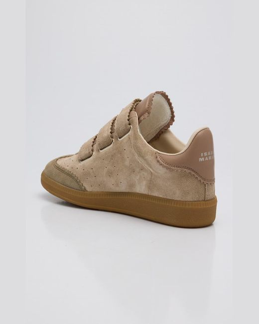 Isabel Marant Natural Beth Mixed Leather Triple-Grip Sneakers