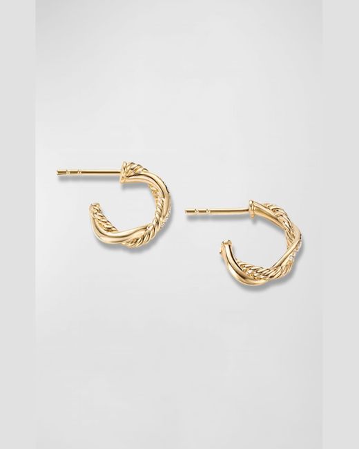 David Yurman Metallic Petite Pave Infinity Huggie Earrings