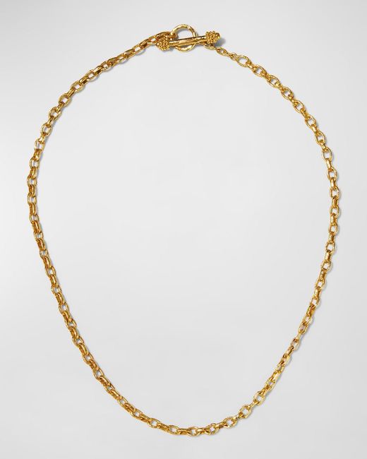 Elizabeth Locke Metallic Cortina 19k Gold Link Necklace, 17"l