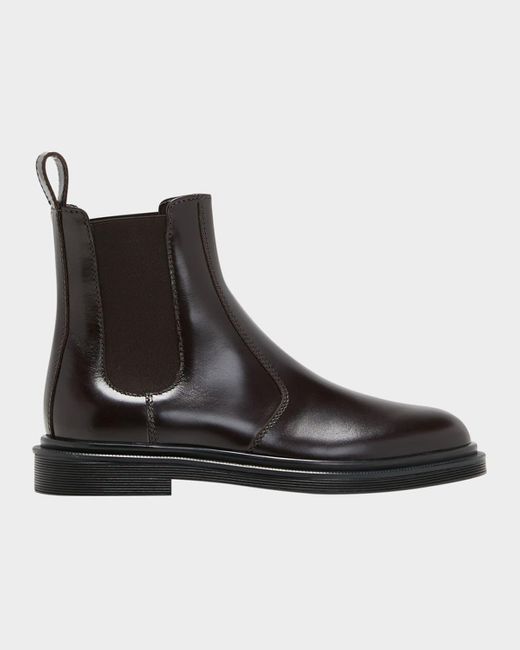 The Row Black Ranger Patent Leather Chelsea Boots