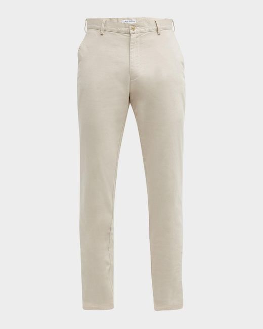 Peter Millar Natural Pilot Flat Front Trousers for men