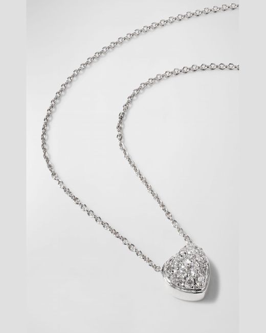 Roberto Coin White Pave Heart Necklace