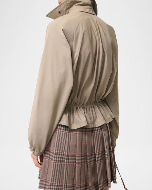 Burberry Natural Rosewin Stretch-Nylon Double-Breasted Jacket