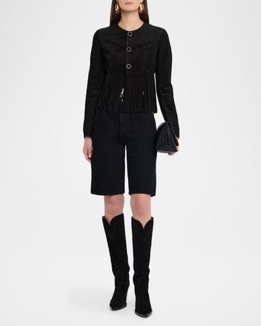 FRAME Black The Saddle Jacket