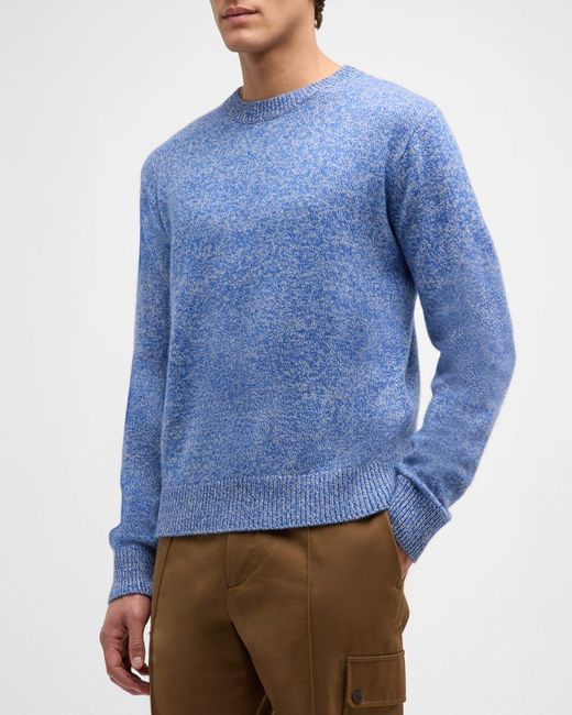 The Elder Statesman Blue Heavyweight Cashmere Sweater for men