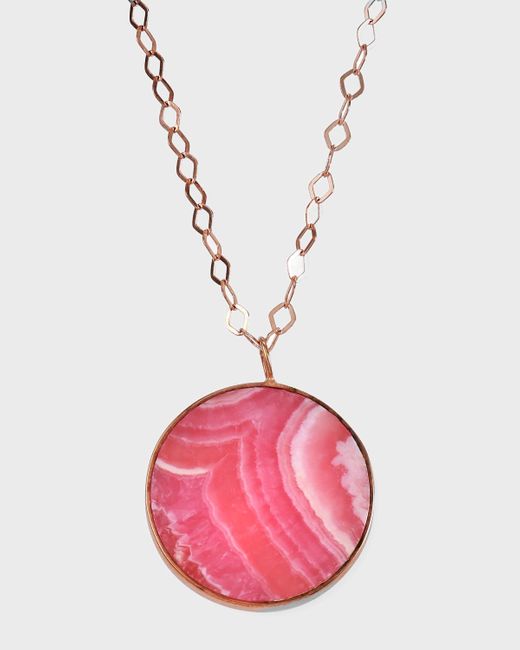 Ginette NY Pink Ever Jumbo Rhodocrosite Disc Necklace
